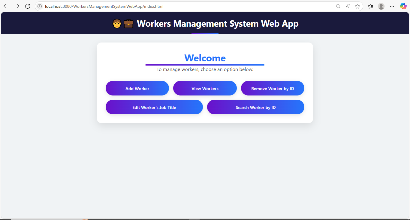 Workers Management System – Home Page
